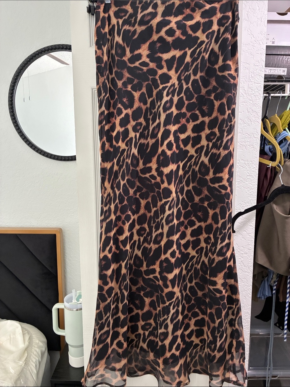 Commense Leopard Print Maxi Skirt - Brown and Black